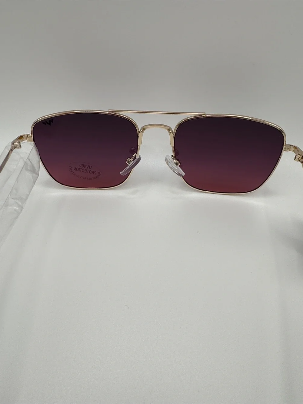 Gold Frame Sunglasses with Purple Gradient Lenses